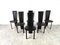 Vintage Black Leather Dining Chairs, Set of 6, 1980s, Set of 6 7