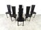 Vintage Black Leather Dining Chairs, Set of 6, 1980s, Set of 6 6
