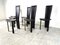 Vintage Black Leather Dining Chairs, Set of 6, 1980s, Set of 6 2
