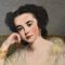 Retrato de mujer joven, pintura al óleo sobre lienzo, siglo XIX, enmarcado, Imagen 3