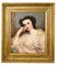 Retrato de mujer joven, pintura al óleo sobre lienzo, siglo XIX, enmarcado, Imagen 1