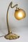 Lampada Art Nouveau in bronzo e pasta di vetro di Lucien Gau, anni '60, Immagine 12