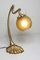 Jugendstil Lampe aus Bronze & Glaspaste von Lucien Gau, 1960er 2