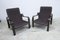 Vintage Leather and Rosewood Armchairs, 1960s, Set of 2 23
