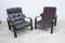 Vintage Leather and Rosewood Armchairs, 1960s, Set of 2 21