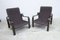 Vintage Leather and Rosewood Armchairs, 1960s, Set of 2 22