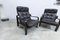 Vintage Leather and Rosewood Armchairs, 1960s, Set of 2, Image 4
