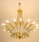 Lámpara de araña italiana de latón con 16 luces, años 50, Imagen 4