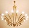 Lámpara de araña italiana de latón con 16 luces, años 50, Imagen 3