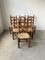 Brutalist Oak Straw Chairs by Charles Dudouyt, 1950s, Set of 6 1