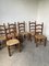 Brutalist Oak Straw Chairs by Charles Dudouyt, 1950s, Set of 6 7