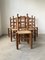 Brutalist Oak Straw Chairs by Charles Dudouyt, 1950s, Set of 6 8