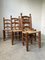 Brutalist Oak Straw Chairs by Charles Dudouyt, 1950s, Set of 6 17