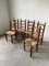 Brutalist Oak Straw Chairs by Charles Dudouyt, 1950s, Set of 6 2