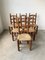 Brutalist Oak Straw Chairs by Charles Dudouyt, 1950s, Set of 6, Image 9