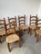 Brutalist Oak Straw Chairs by Charles Dudouyt, 1950s, Set of 6 6
