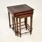 Embossed Leather Top Nesting Tables, 1910s, Set of 3 2