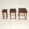 Embossed Leather Top Nesting Tables, 1910s, Set of 3 5