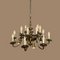 Large Bronze and Brass Chandelier, 1950s 1