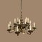Large Bronze and Brass Chandelier, 1950s, Image 1