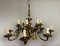 Large Bronze and Brass Chandelier, 1950s 2