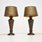 Lámparas de mesa neoclásicas vintage de bronce, años 30. Juego de 2, Imagen 1