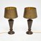 Lámparas de mesa neoclásicas vintage de bronce, años 30. Juego de 2, Imagen 2