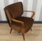 Cocktail Chair with Brown Armrests, 1950s 1
