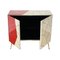 Wooden Sideboard in Red Glass, 1980s 3