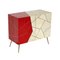 Wooden Sideboard in Red Glass, 1980s, Image 5