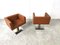 Modern Italian Armchairs in Brown Leather, 1990s, Set of 2 2