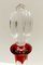 Bohemian Transparent and Red Crystal Decanter Bottle by Dresden Crystal, Italy, 1960s 7