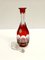 Bohemian Transparent and Red Crystal Decanter Bottle by Dresden Crystal, Italy, 1960s 5