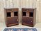 Art Deco Bedside Tables in Mahogany and Marble Top, 1930s, Set of 2 1