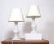 White Glass Lamps by Luxus Lighting, 1980, Set of 2 5