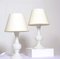 White Glass Lamps by Luxus Lighting, 1980, Set of 2 9