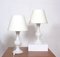 White Glass Lamps by Luxus Lighting, 1980, Set of 2 8