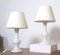 White Glass Lamps by Luxus Lighting, 1980, Set of 2 6