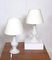 White Glass Lamps by Luxus Lighting, 1980, Set of 2 7