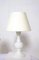 White Glass Lamps by Luxus Lighting, 1980, Set of 2 10