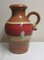 Jarrón número 490-47 vintage de cerámica en forma de jarra con asas con esmaltado beige, marrón y rojo de Scheurich, años 70, Imagen 1