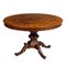 Vintage Round Table in Ferrarese Walnut Root and Central Inlay, 1940s 1