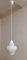 Vintage Deckenlampe mit Glasschirm aus weißem überlagertem Glas mit Wabenstruktur auf weißer Kunststoffhalterung, 1970er 1
