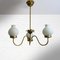 Mid-Century Swedish Chandelier in Brass and Glass, 1940s 1