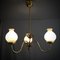 Mid-Century Swedish Chandelier in Brass and Glass, 1940s, Image 2