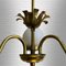 Mid-Century Swedish Chandelier in Brass and Glass, 1940s, Image 8