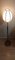 Lampada da terra Mid-Century con base impiallacciata in noce con venature in ottone e paralume in tessuto beige-marrone, Germania, anni '60, Immagine 5