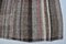 Tappeto Kilim in lana a righe grigie fatto a mano, anni '60, Immagine 6