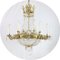 Lámpara de araña italiana Empire grande dorada con 16 cristales luminosos, década de 1780, Imagen 1