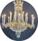 Großer Italienischer Goldener Empire Kronleuchter mit 16 Lichtkristallen, 1780er 2